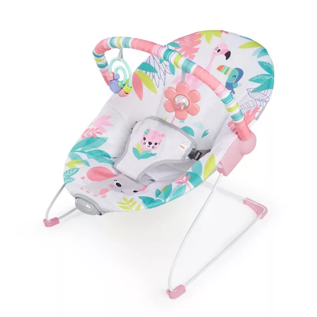 Bright Starts Rezgő pihenőszék, Flamingo Vibes™, 0 hó+, 9 kg-ig