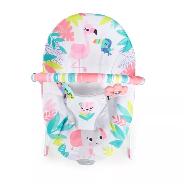 Bright Starts Rezgő pihenőszék, Flamingo Vibes™, 0 hó+, 9 kg-ig