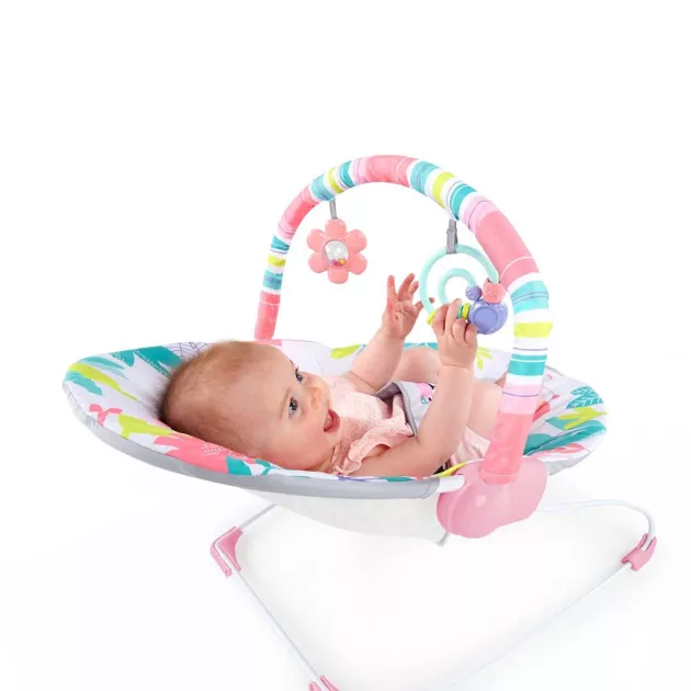 Bright Starts Rezgő pihenőszék, Flamingo Vibes™, 0 hó+, 9 kg-ig