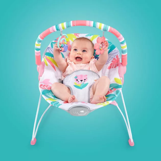 Bright Starts Rezgő pihenőszék, Flamingo Vibes™, 0 hó+, 9 kg-ig