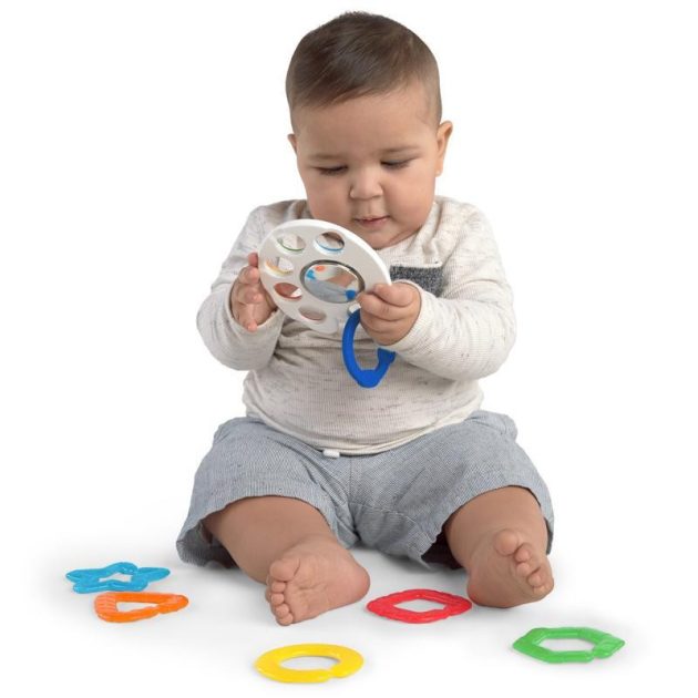 Baby Einsein Rágóka csörgővel C karikán, Rattle & Soothe™ 0hó+