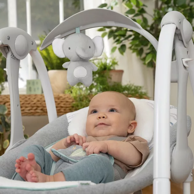 INGENUITY Átalakítható rezgő hinta dallamokkal és adapterrel, Swell™, 2in1, 0 hó+, 9 kg-ig