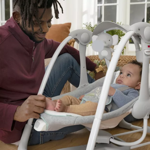 INGENUITY Átalakítható rezgő hinta dallamokkal és adapterrel, Swell™, 2in1, 0 hó+, 9 kg-ig