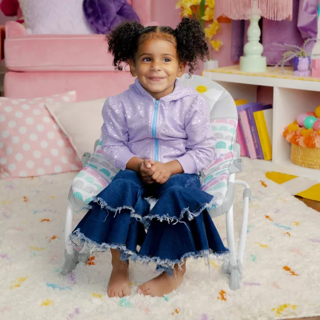 Bright Starts Rezgő hintaszék, Rosy Rainbow™, 0 hó+ 18 kg-ig