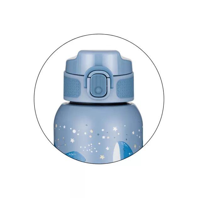 Petite&Mars Rozsdamentes acél termoszpalack szívószállal 350 ml Whale Song 12m+