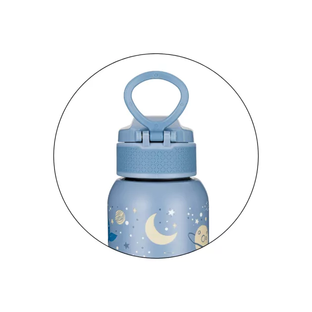 Petite&Mars Rozsdamentes acél termoszpalack szívószállal 350 ml Whale Song 12m+