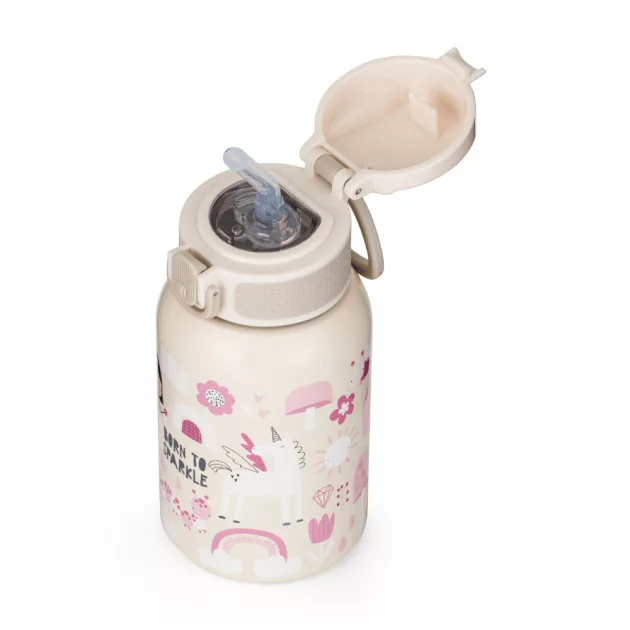 Petite&Mars Rozsdamentes acél termoszpalack szívószállal 350 ml Twinkling Fairy 12m+
