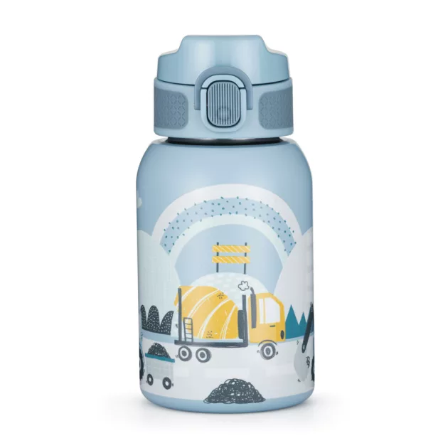 Petite&Mars Rozsdamentes acél termoszpalack szívószállal 350 ml Work Zone 12m+