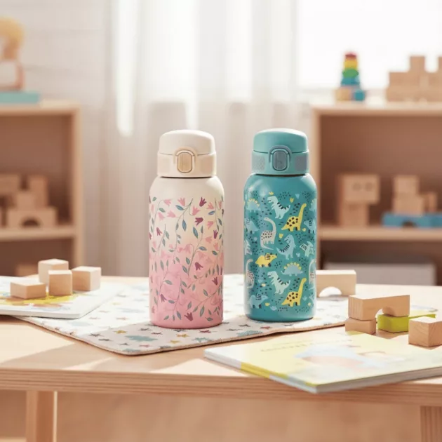 Petite&Mars Rozsdamentes acél termoszpalack ivócsőrrel 500 ml Delicate Flowers 36m+