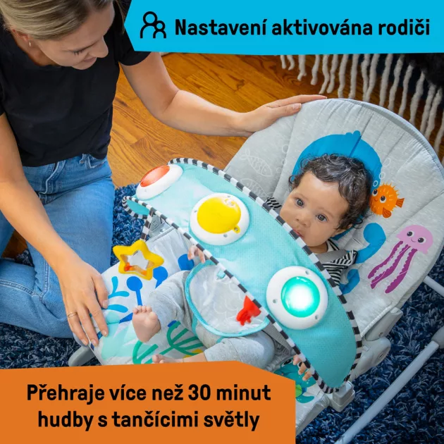 Baby Einstein Zenélő rezgő pihenőszék Kick to It Opus 18kg-ig