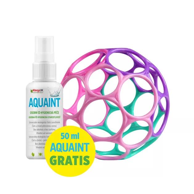 OBALL Játék OBALL™ Classic 10 cm 0hó + AQUAINT 50 ml - rózsaszín/lila