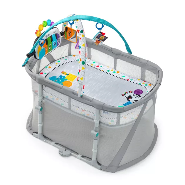 Baby Einstein Kiságy járókával és zongorával 3in1 Kick & Snooze - 0hó+