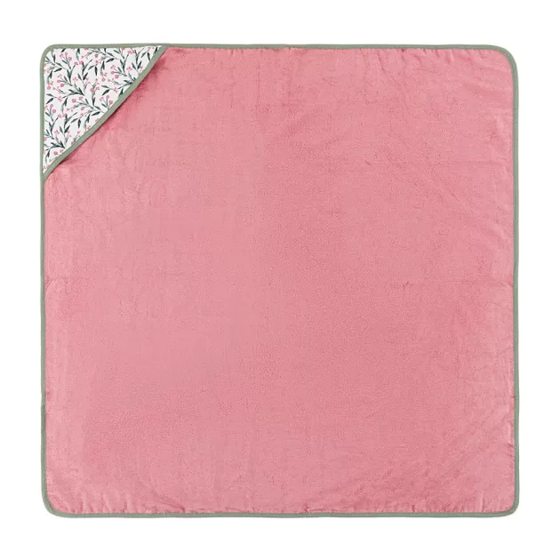 Petite&Mars Bambusz törölköző kapucnival Loulou Pink Meadow 100 x 100 cm