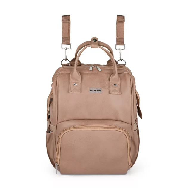 Petite&Mars Pelenkázó hátizsák babakocsihoz Jasper - Camel Beige