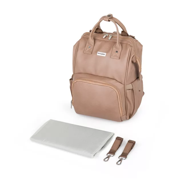 Petite&Mars Pelenkázó hátizsák babakocsihoz Jasper - Camel Beige