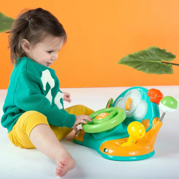 Bright Starts Zenélő kormánykerék játék, Lights & Colors Driver™, 6 hó+