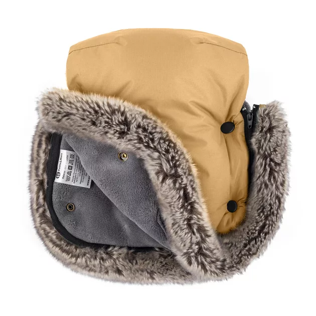 Petite&Mars Kesztyű / Kézmelegítő babakocsira Furry - Elegant Caramel