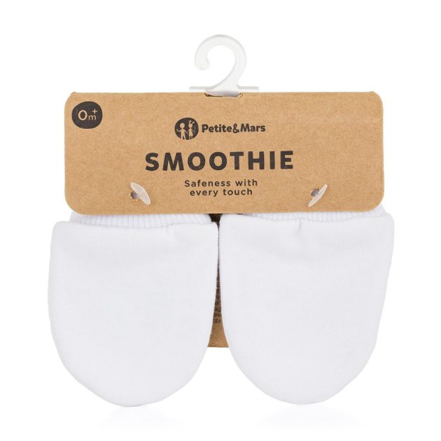 Petite & Mars újszülött kesztyű Smoothie Infinity White