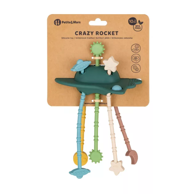 PETITE&MARS Szilikon játék érzékszervi Crazy rakéta 10m+ - Misty Green
