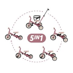 PETITE&MARS Multifunkciós tricikli 5in1 Turbo - Dusty Rose