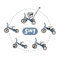 PETITE&MARS Multifunkciós tricikli 5in1 Turbo - Ocean Blue