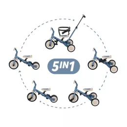 Petite&Mars Multifunkciós tricikli 5in1 Turbo - Ocean Blue