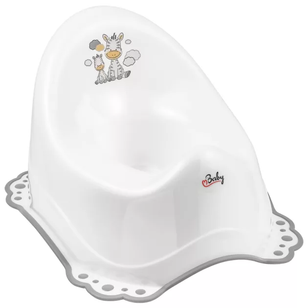 Maltex Csúszásmentes bili zenével Zebra - Fehér/Szürke