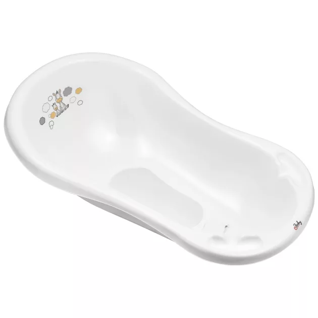 Maltex Kád leeresztő dugóval és csúszásgátló betéttel Zebra 84 cm - Fehér