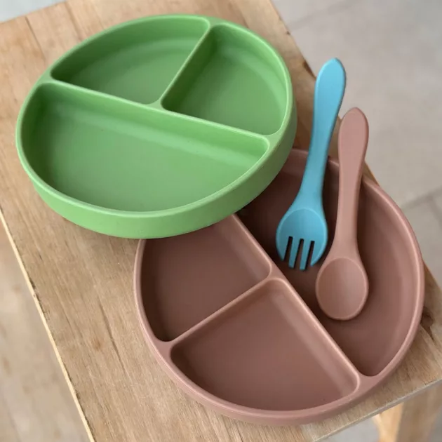 Petite&Mars Szilikon evőeszközök Take&Match Bitter Cocoa 6m+