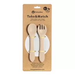   Petite&Mars Szilikon evőeszközök, TAKE&MATCH, Desert Sand, 6 hó+