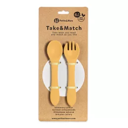   Petite&Mars Szilikon evőeszközök, TAKE&MATCH, Intense Ochre, 6 hó+