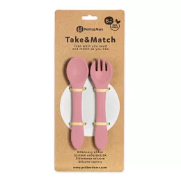   Petite&Mars Szilikon evőeszközök, TAKE&MATCH, Dusty Rose, 6 hó+