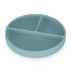   Petite&Mars Szilikon osztott tányér, kerek Take&Match Frosted Sky 6m+