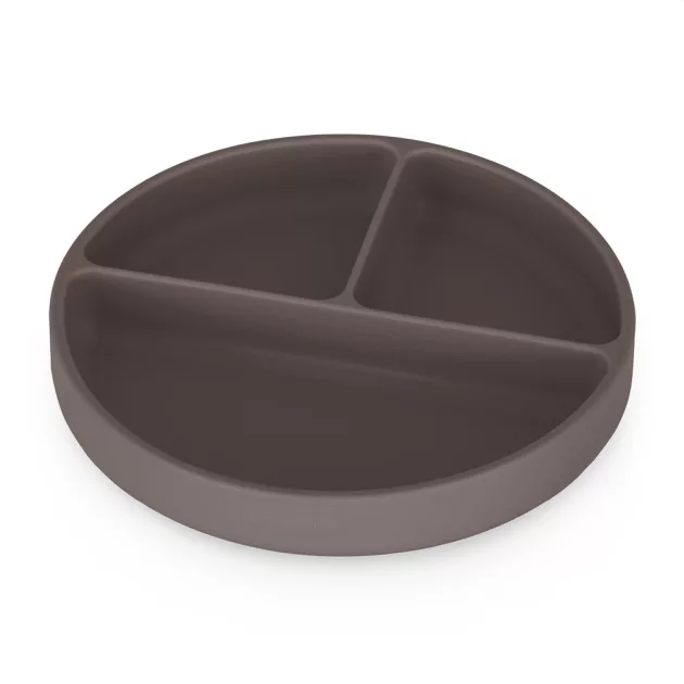 Petite&Mars Szilikon osztott tányér, kerek Take&Match Bitter Cocoa 6m+