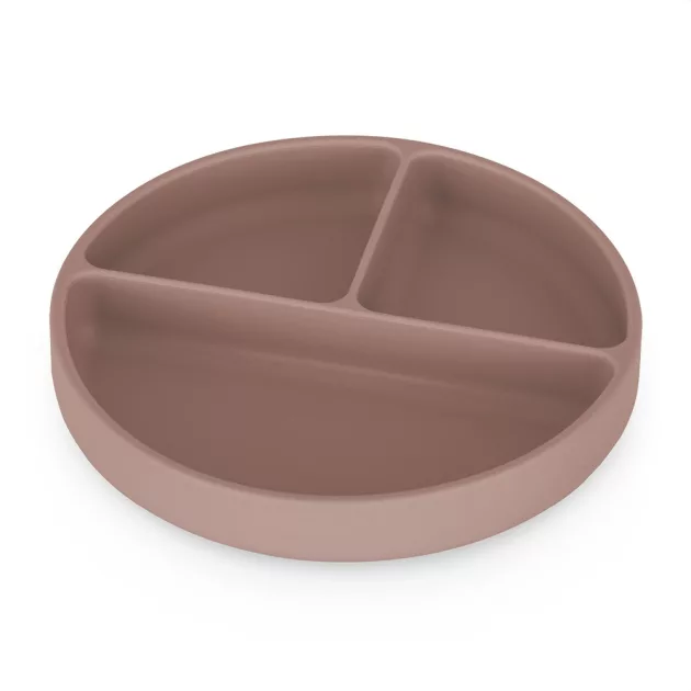 Petite&Mars Szilikon osztott tányér, kerek Take&Match Velvet Latte 6m+