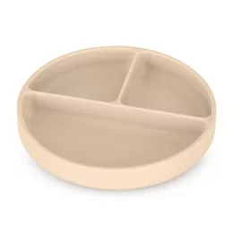   Petite&Mars Szilikon osztott kerek tányér, Take&Match, Desert Sand, 6 hó+