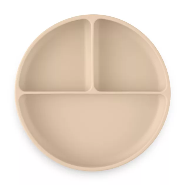Petite&Mars Szilikon osztott kerek tányér, Take&Match, Desert Sand, 6 hó+