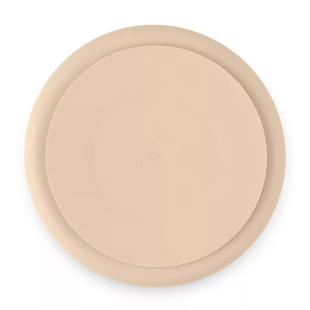 Petite&Mars Szilikon osztott kerek tányér, Take&Match, Desert Sand, 6 hó+