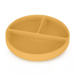   Petite&Mars Szilikon osztott kerek tányér, Take&Match, Intense Ochre, 6 hó+