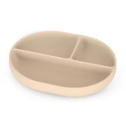   Petite&Mars Szilikon osztott ovális tányér, Take&Match, Desert Sand, 6 hó+