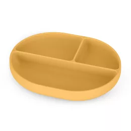   Petite&Mars Szilikon osztott ovális tányér, Take&Match, Intense Ochre, 6 hó+