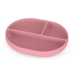   Petite&Mars Szilikon osztott ovális tányér, Take&Match, Dusty Rose, 6 hó+