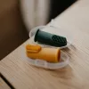 Petite&Mars Szilikon ujjra húzható 2 db fogkefe szett, Ochre&Green, 0 hó+