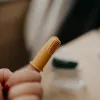Petite&Mars Szilikon ujjra húzható 2 db fogkefe szett, Ochre&Green, 0 hó+