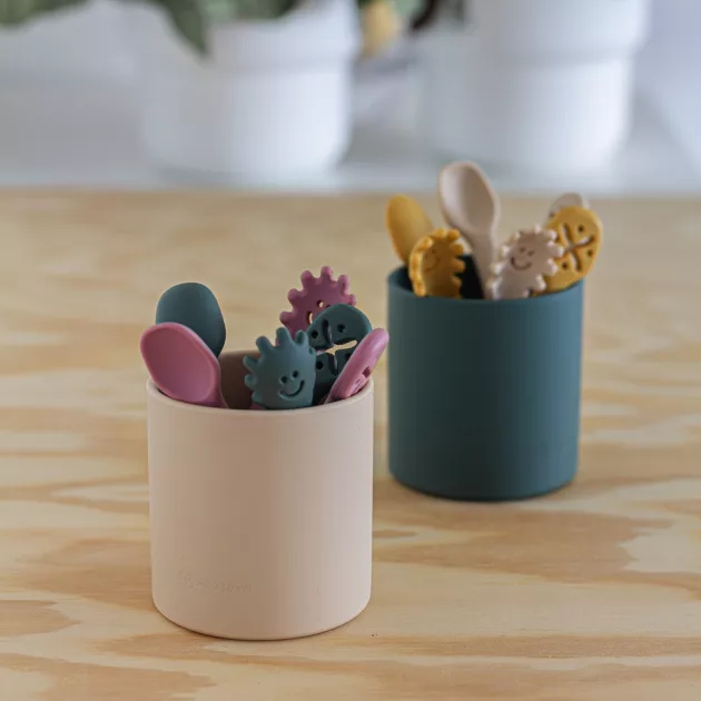 Petite&Mars Szilikon gyakorló kanál szett 3 db Take&Match Frosted Sky 6m+