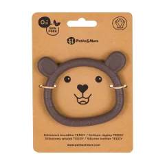 PETITE&MARS Szilikon rágóka Teddy Bitter Cocoa 0m+