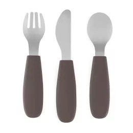   Petite&Mars Rozsdamentes acél evőeszközkészlet Take&Match Bitter Cocoa 12m+