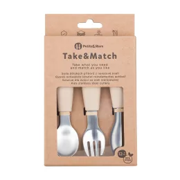   Petite&Mars Rozsdamentes acél evőeszközkészlet Take&Match Desert Sand 12m+
