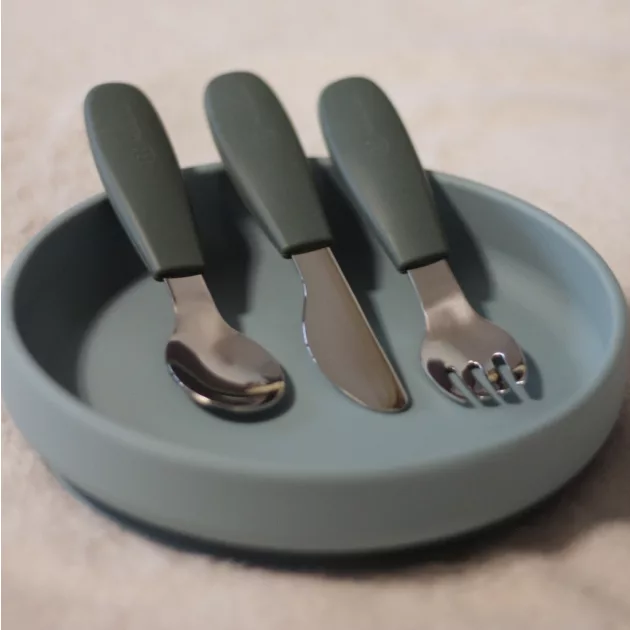 Petite&Mars Rozsdamentes acél evőeszközkészlet Take&Match Dusty Rose 12m+