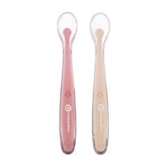   PETITE&MARS Szilikon kanálkák tokkal, 2 db-os készlet, Take&Match Sand - Rose 6m+